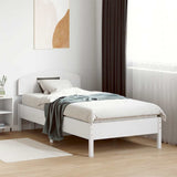 Bed Frame without Mattress White 75x190 cm Small Single Solid Wood Pine 3207242