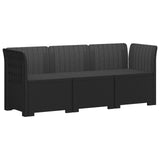 3-Seater Garden Sofa Rattan Look PP Anthracite 3443814