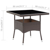 Garden Dining Table Brown Poly Rattan 310552