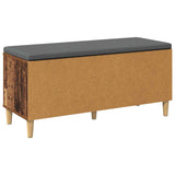 Hall Bench Old Wood 100 x 38 x 46 cm Engineered Wood and Fabric 891542