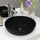 Basin Ceramic Round Black 42x12 cm 142736