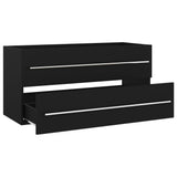 Sink Cabinet with Built-in Basin Black Engineered Wood 3099069
