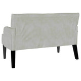 Chesterfield Bench Light Grey 112 x 65.5 x 75 cm Velvet 42019286