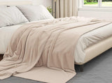 Throw Blankets 6 pcs Beige 220 x 240 cm Fleece 42016791