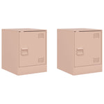 ZNTS Bedside Cabinets 2 pcs Pink 34.5x39x44 cm Steel 841610