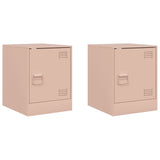 ZNTS Bedside Cabinets 2 pcs Pink 34.5x39x44 cm Steel 841610