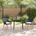 Garden Dining Set with Cushion 3 pcs Black Poly Rattan 3261663