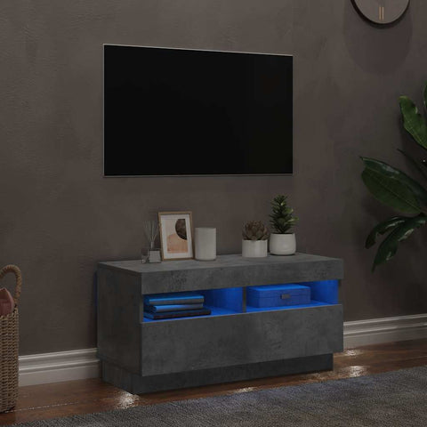 TV Cabinet with LED Lights Concrete Grey 80x35x40 cm 804449
