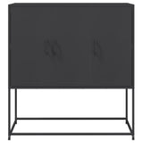 Highboard Black Steel Medium Highboard Rectangular Industrial 846536