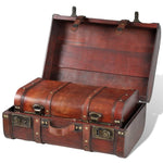 Wooden Treasure Chest 2 pcs Vintage Brown 240575