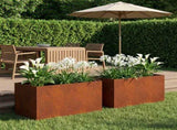 Garden Planter 2 pcs Rusty 100 x 50 x 50 cm Weathering Steel 8005287