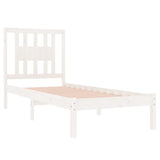 3104049 Bed Frame without Mattress White Solid Wood 90x200 cm