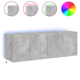 TV Wall Cabinets with LED Lights 2 pcs Concrete Grey 60x35x41 cm 837309