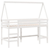 Loft Bed with Ladder and Roof without Mattress White 90x190 cm Single 3282115