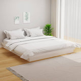 Bed Frame without Mattress White Solid Wood Super King 819923