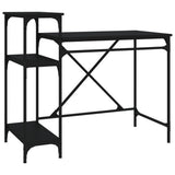 Desk with Shelves Black 105x50x90 cm Engineered Wood&Iron 826714
