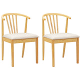 Dining Chair 2 pcs Natural and Light Solid Rubberwood 42020395