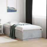 Bed Frame with LED without Mattress Concrete Grey 75x190 cm Small Single 3209670