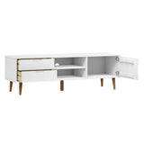 TV Cabinet MOLDE White 158x40x49 cm Solid Wood Pine 350535