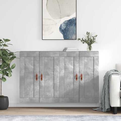 Wall Mounted Cabinets 2 pcs Concrete Grey Engineered Wood 3197997
