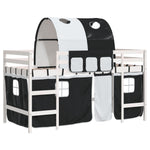 ZNTS Kids' Loft Bed with Tunnel without Mattress White&Black 80x200cm 3206985