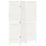 Room Divider 3 Panels White Solid Wood Paulownia 358829