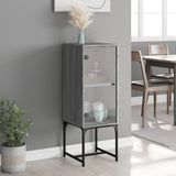Side Cabinet with Glass Doors Grey Sonoma 35x37x100 cm 836558