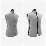 Adjustable Dress Form Male Manual Grey 37.5-45.5 inch Fabric 42018613