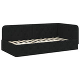 Corner Bed Frame with Headboard Black 100 x 200 cm Fabric 42016505