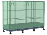 Garden Planter with Greenhouse Cover&Wheels 3 pcs Blue Grey PP 3423063