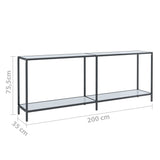Console Table White 200x35x75.5 cm Tempered Glass 331708