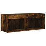 4 Piece TV Wall Units with LED Smoked Oak Engineered Wood 3216658