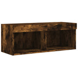 4 Piece TV Wall Units with LED Smoked Oak Engineered Wood 3216658