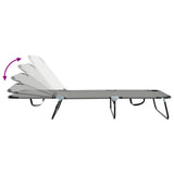 Folding Sun Lounger 2 pcs Grey 188 x 57 x 86.5 cm Polyester 42003149
