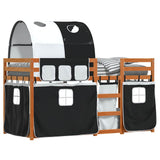 Bunk Bed without Mattress White&Black 80x200 cm Solid Wood Pine 3284012