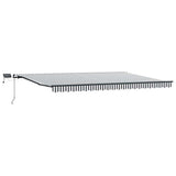 Manual Retractable Awning with LEDs Anthracite&White 500x300 cm 3310239