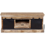 TV Cabinet with 2 Sliding Doors Solid Mango Wood 110x30x45 cm 244019