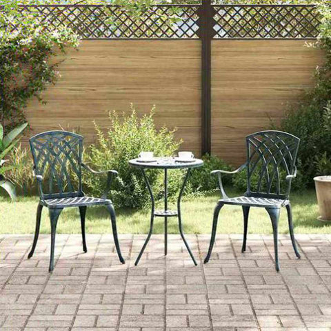 Garden Chair 2 pcs Green 55 x 56.5 x 91cm Aluminium 42002401