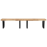 Basin Shelf Wall Mounted Steel and Solid Wood Acacia 3302915