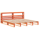 Bed Frame without Mattress Wax Brown 200x200 cm Solid Wood Pine 3306509