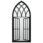 ZNTS Garden Mirror Black 100x45 cm Iron for Outdoor Use 318362