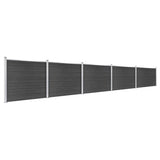 Fence Panel Set WPC 872x146 cm Grey 3070458