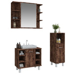 ZNTS 3 Piece Bathroom Cabinet Set Smoked Oak Engineered Wood 3187609