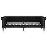 Day Bed without Mattress Black 90x190 cm Single Faux Leather 354235
