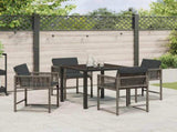 Garden Dining Set 5 pcs Grey Poly Rattan 3380749