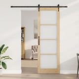 Sliding Door Natural and Black 78 x 232 cm 3332387