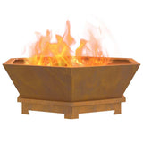 Fire Pit Brown 75 x 75 x 28 cm Weathering Steel 858997