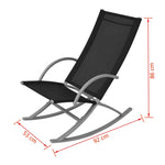 Garden Rocking Chairs 2 pcs Steel and Textilene Black 42163