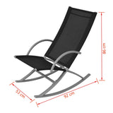 Garden Rocking Chairs 2 pcs Steel and Textilene Black 42163