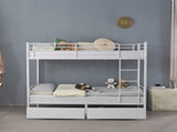 Twin Over Twin Bunk Bed with Two Storage Drawers & Full-Length Guard Rail, Heavy Duty Metal Bunk Bed 89933334